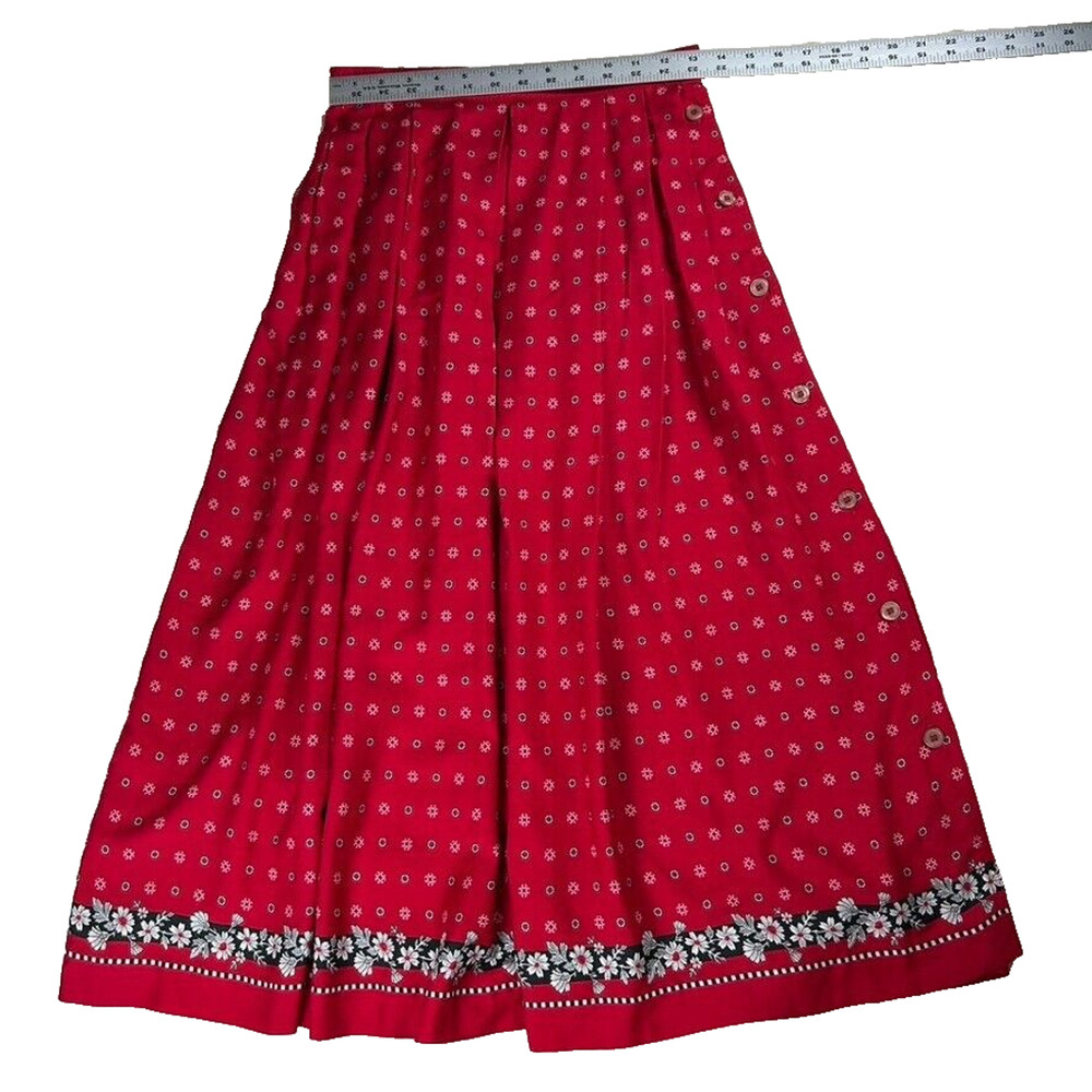 Liz Sport Womens Sz 4 midi side button pleated flared skirt Cottagecore Western